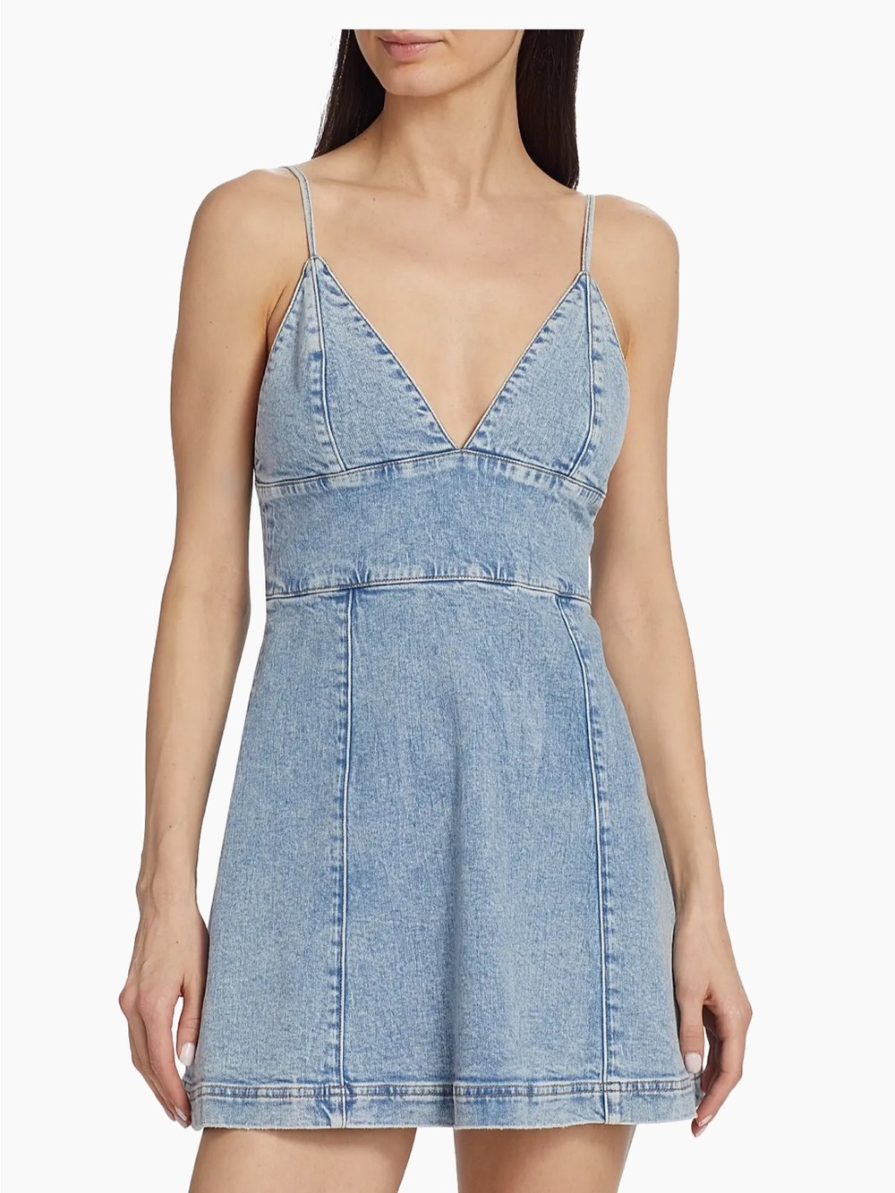 Alice + Olivia Light Blue Denim Mini Dress - Picture 1 of 5